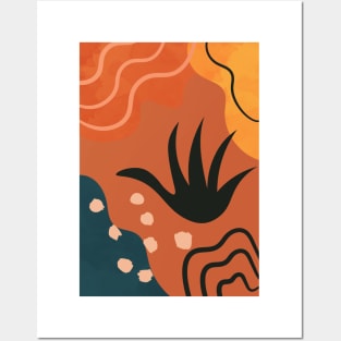 Abstract Terracota Boho Art Posters and Art